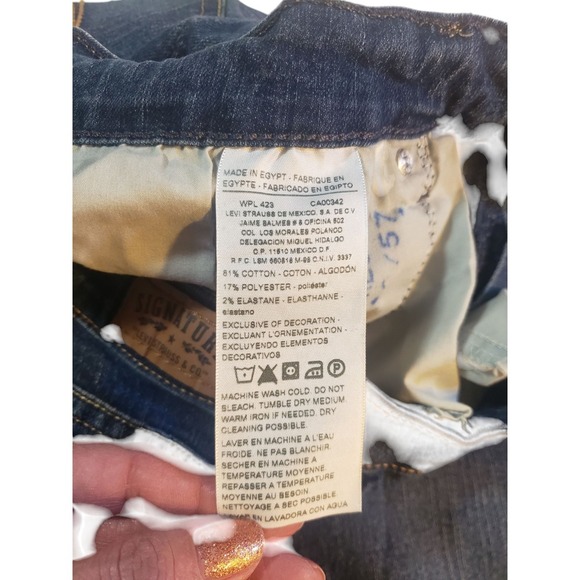 Levis Modern Straight Denim Jeans Womens 32X34 Blue Dark Wash Mid Rise Work Wear - Picture 7 of 13